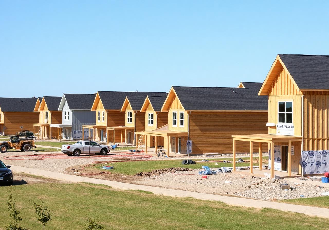 New residential neighborhood under construction