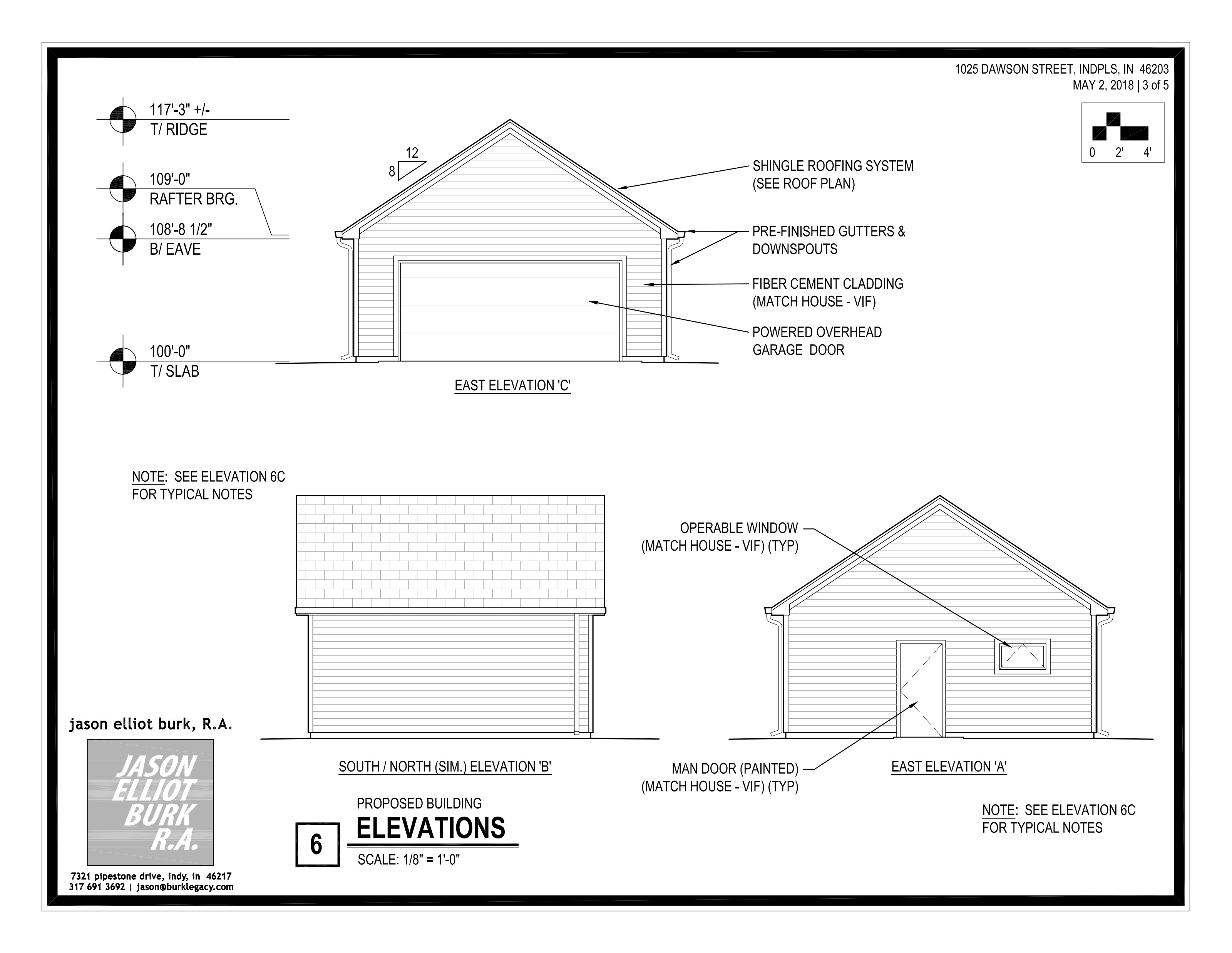 Detached garage elevation drawings